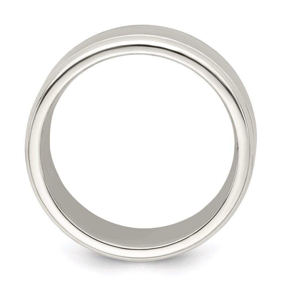 Sterling Silver 6mm Polished Flat Beveled Edge Fancy Band Size 13.5