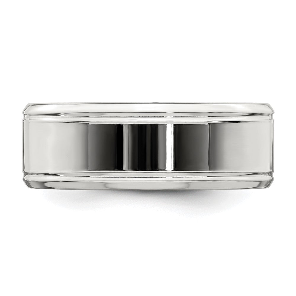 Sterling Silver 6mm Polished Flat Beveled Edge Fancy Band Size 8