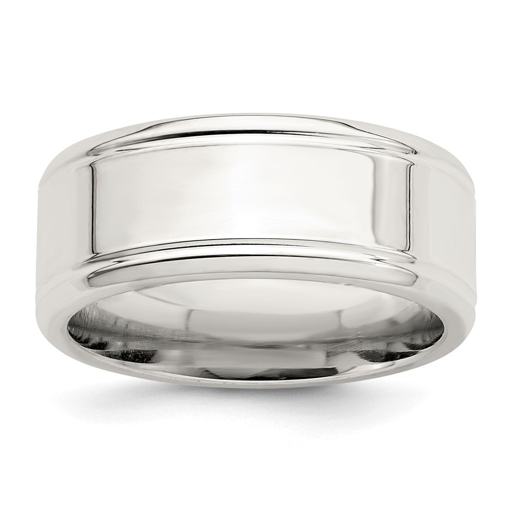Sterling Silver 6mm Polished Flat Beveled Edge Fancy Band Size 12