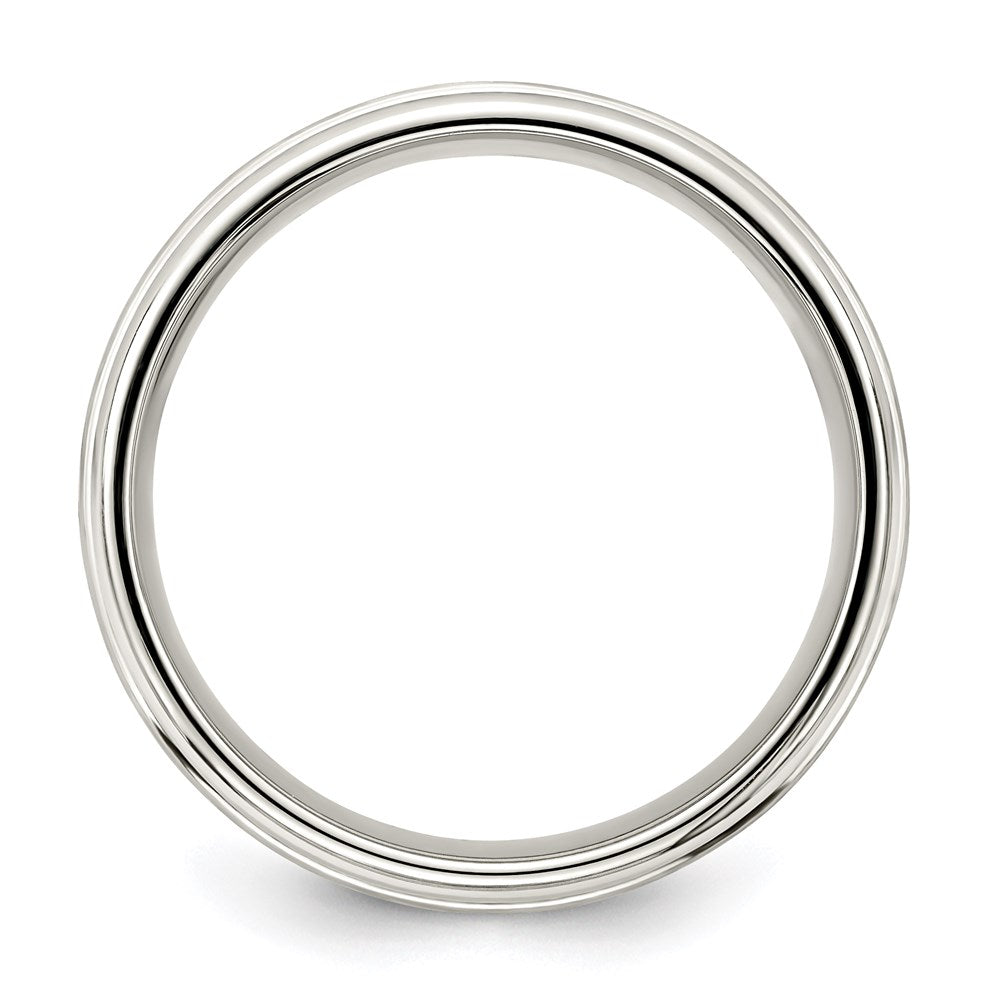 Sterling Silver 7mm Brushed Flat Intertwined Design Beveled Edge Fancy Band Size 11