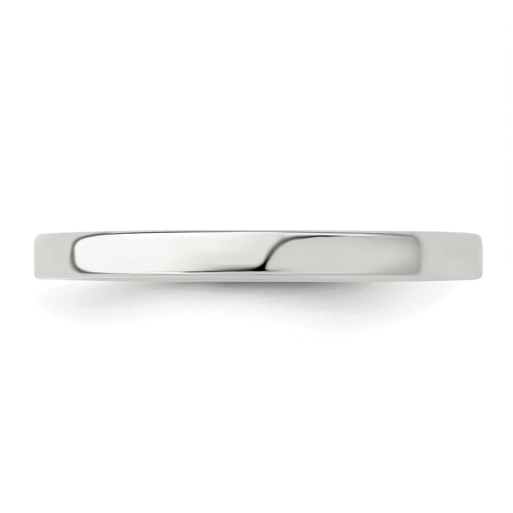 Sterling Silver Rhodium-plated 2mm Flat Size 10 Band
