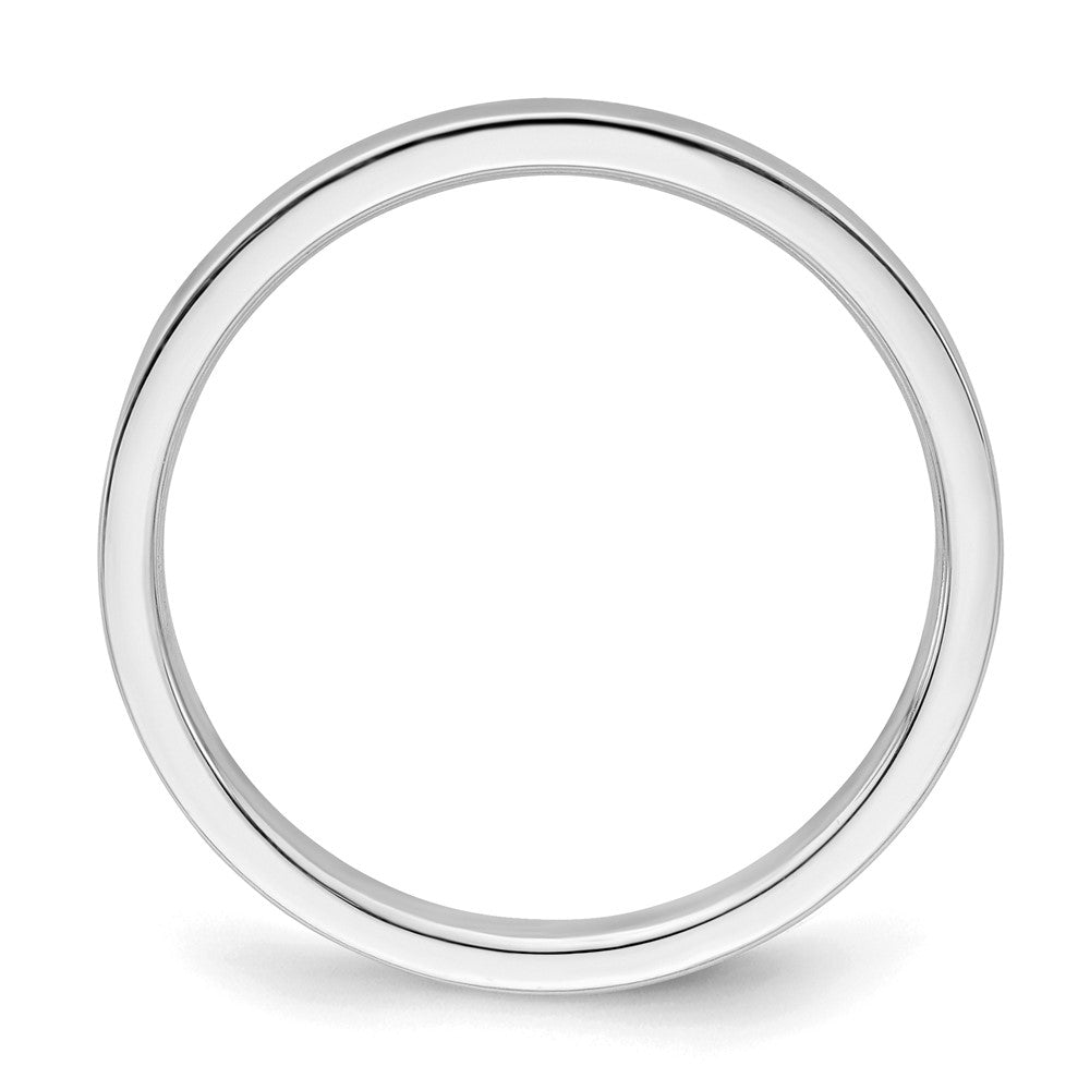 Sterling Silver Rhodium-plated 2mm Flat Size 13 Band