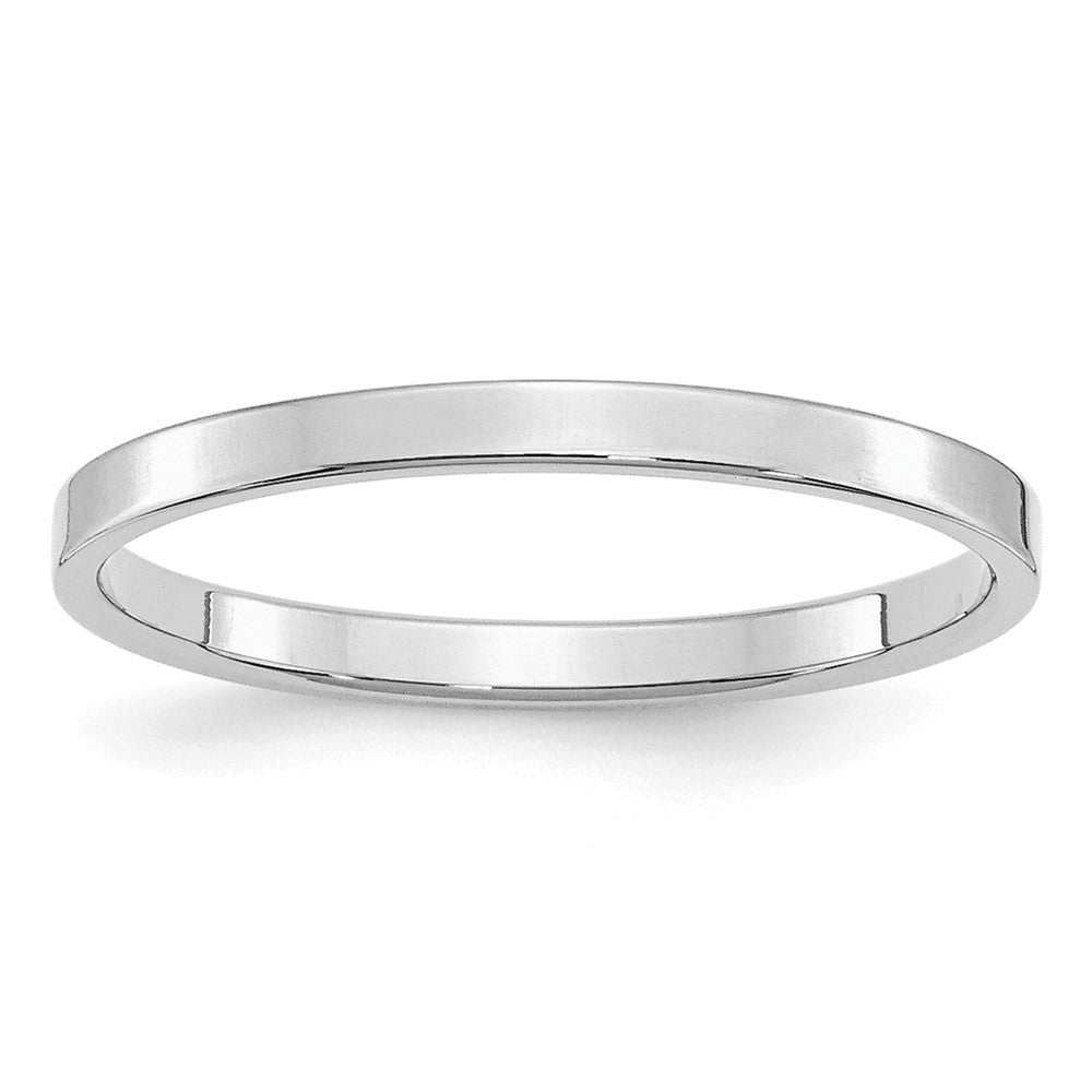 Sterling Silver Rhodium-plated 2mm Flat Size 12 Band