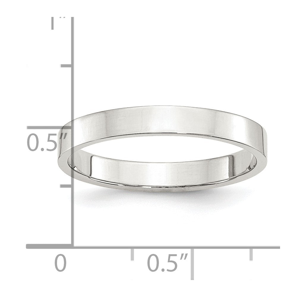 Sterling Silver 3mm Lightweight Flat Size 7.5 Band