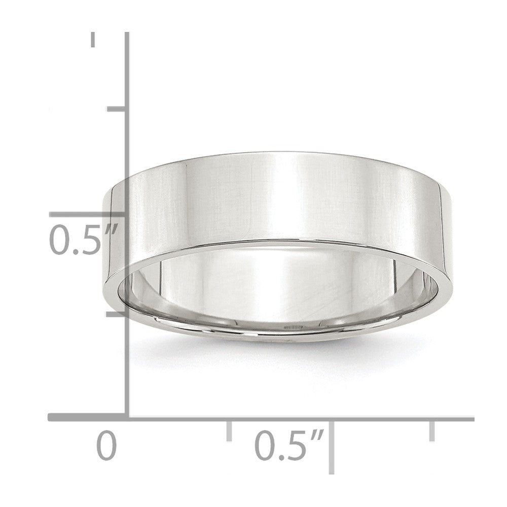 Sterling Silver 6mm Lightweight Flat Size 7.5 Band