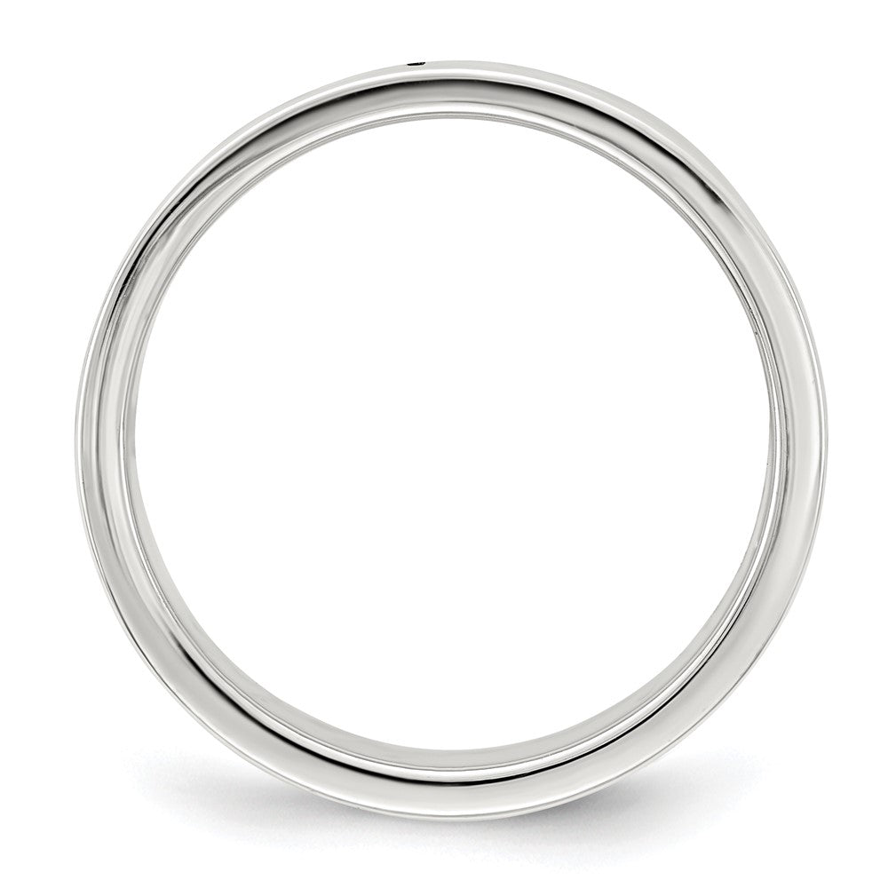 Sterling Silver Rhodium-plated 7mm Flat Band