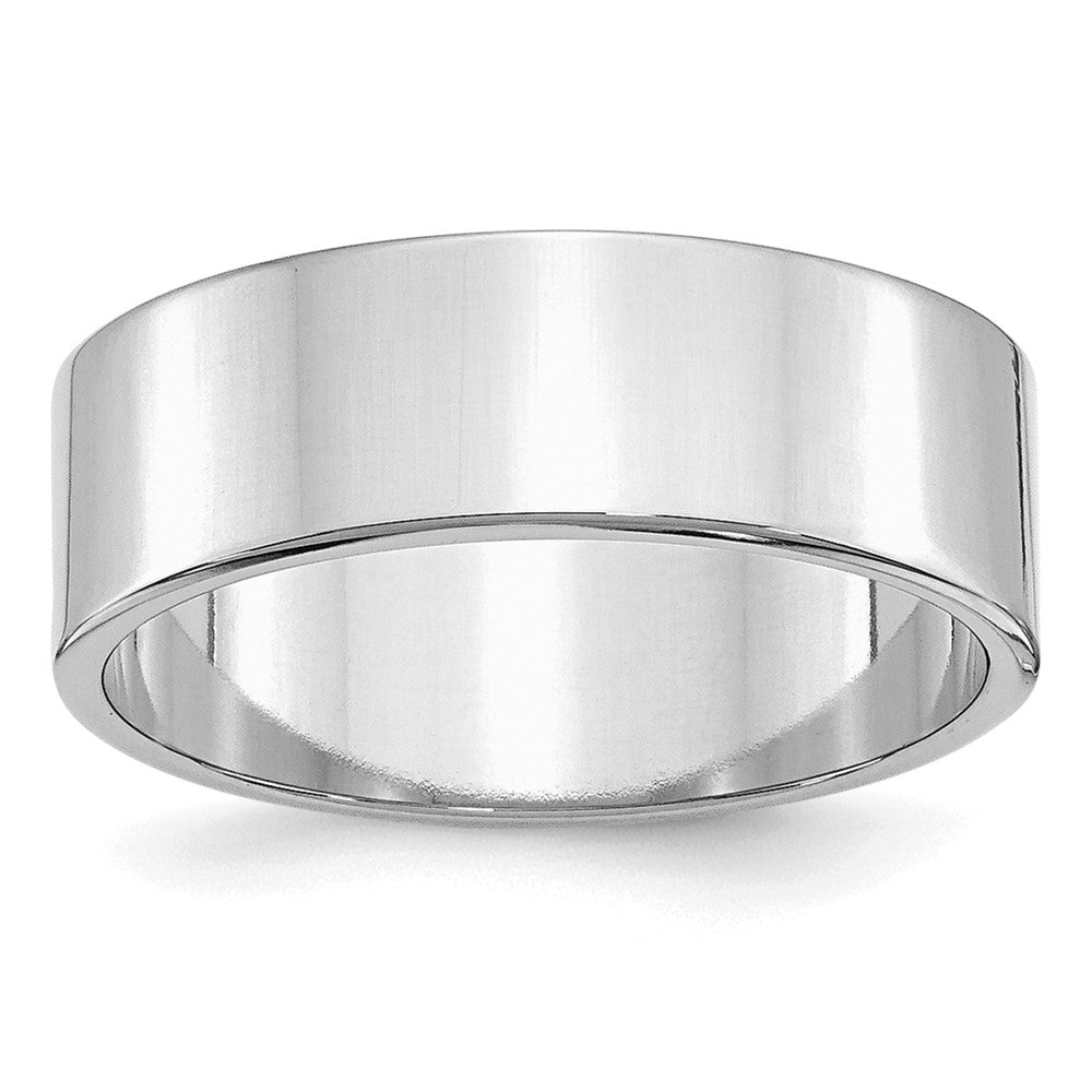 Sterling Silver Rhodium-plated 7mm Flat Size 13 Band