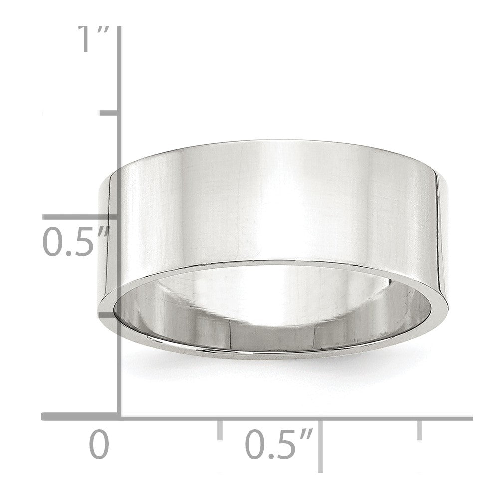 Sterling Silver 8mm Lightweight Flat Size 12.5 Band