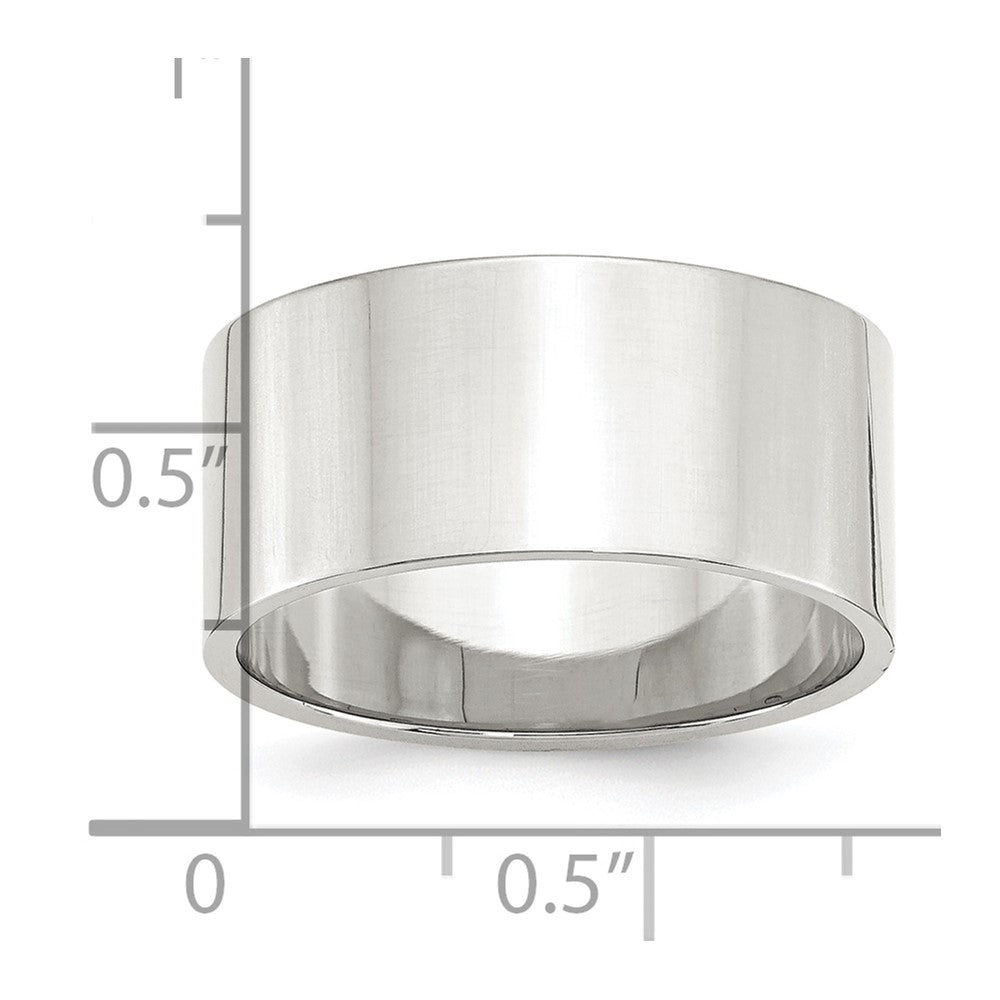 Sterling Silver 10mm Lightweight Flat Size 12.5 Band