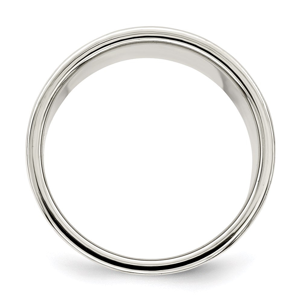 Sterling Silver 12mm Lightweight Flat Size 13 Band