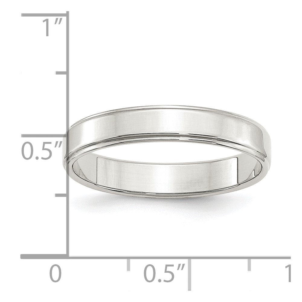 Sterling Silver 4mm Flat with Step Edge Size 5 Band