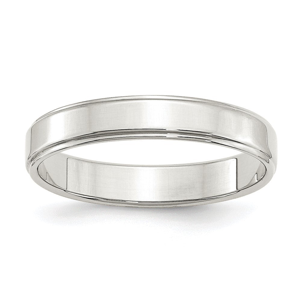 Sterling Silver 4mm Flat with Step Edge Size 11.5 Band