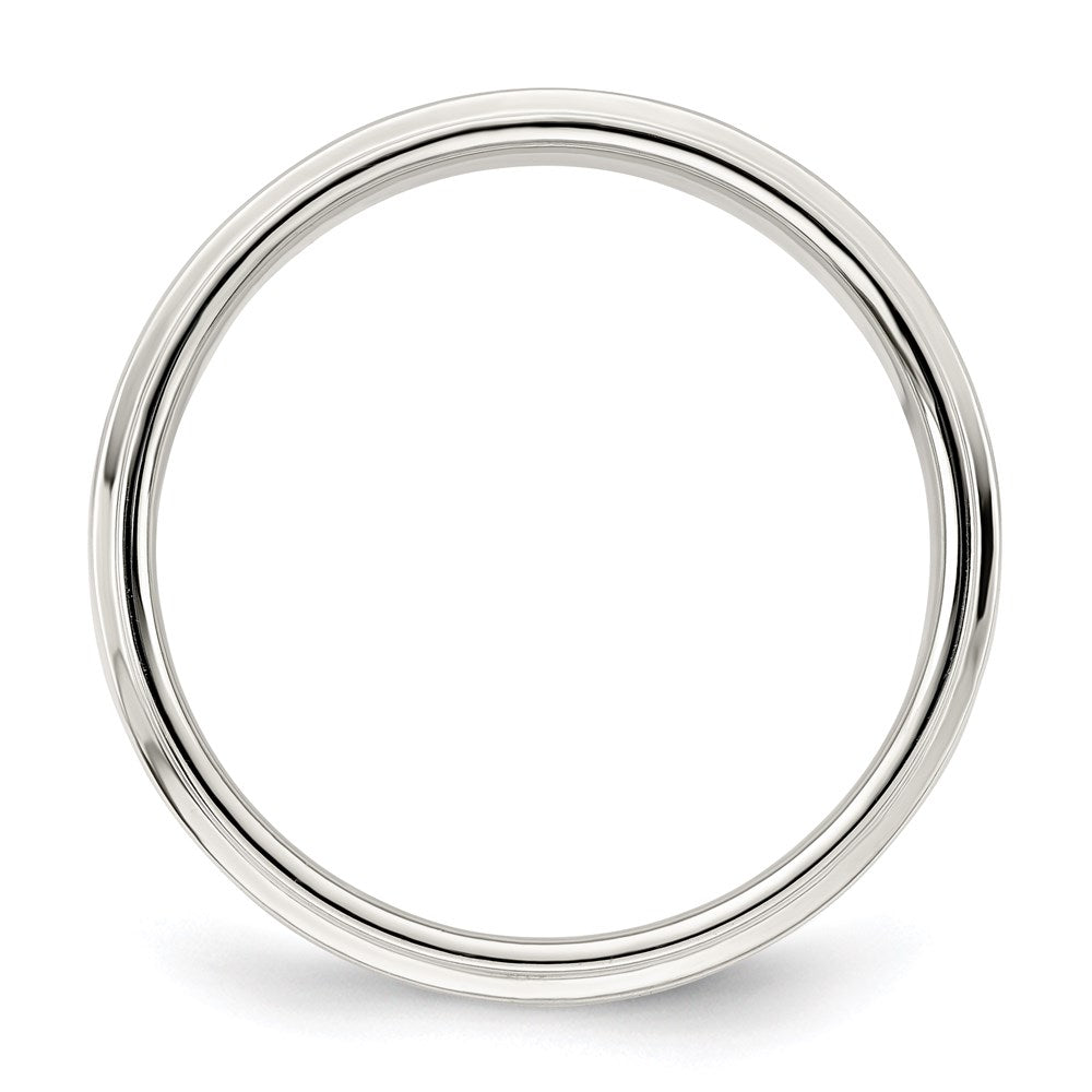 Sterling Silver 5mm Flat with Step Edge Size 5.5 Band