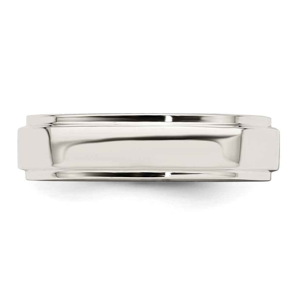 Sterling Silver 5mm Flat with Step Edge Size 8 Band