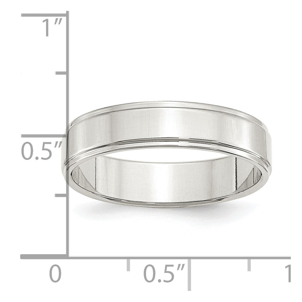 Sterling Silver 5mm Flat with Step Edge Size 11.5 Band