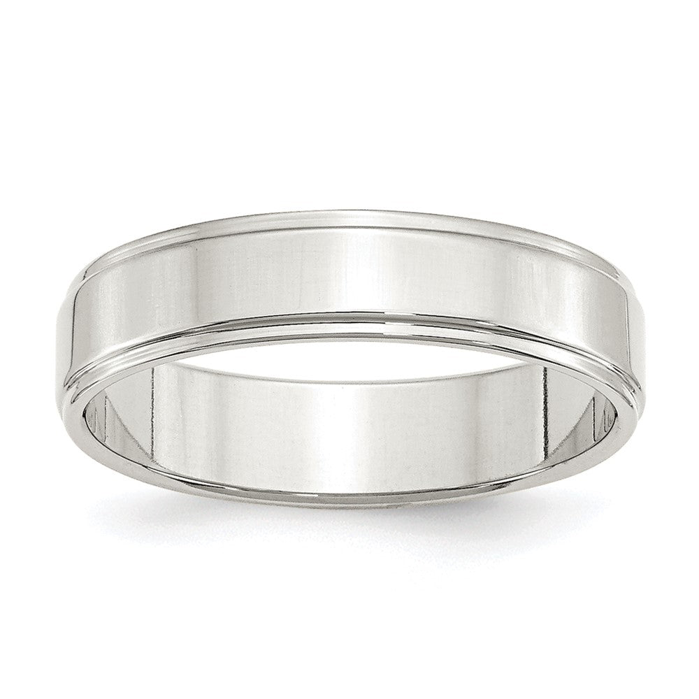 Sterling Silver 5mm Flat with Step Edge Size 10.5 Band