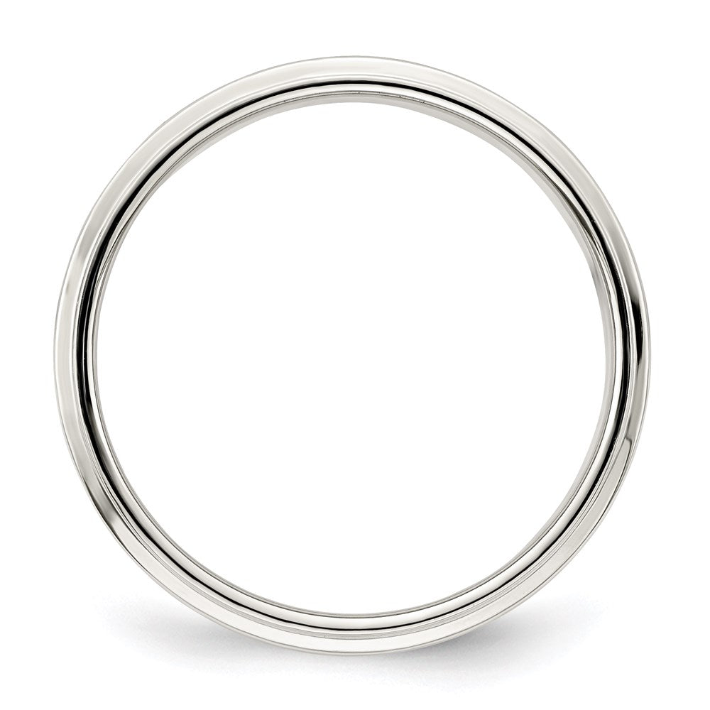 Sterling Silver 6mm Flat with Step Edge Size 4.5 Band