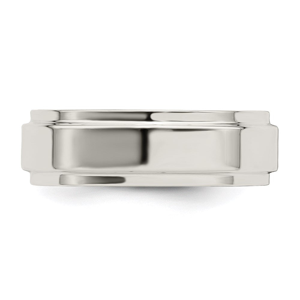 Sterling Silver 6mm Flat with Step Edge Size 7 Band