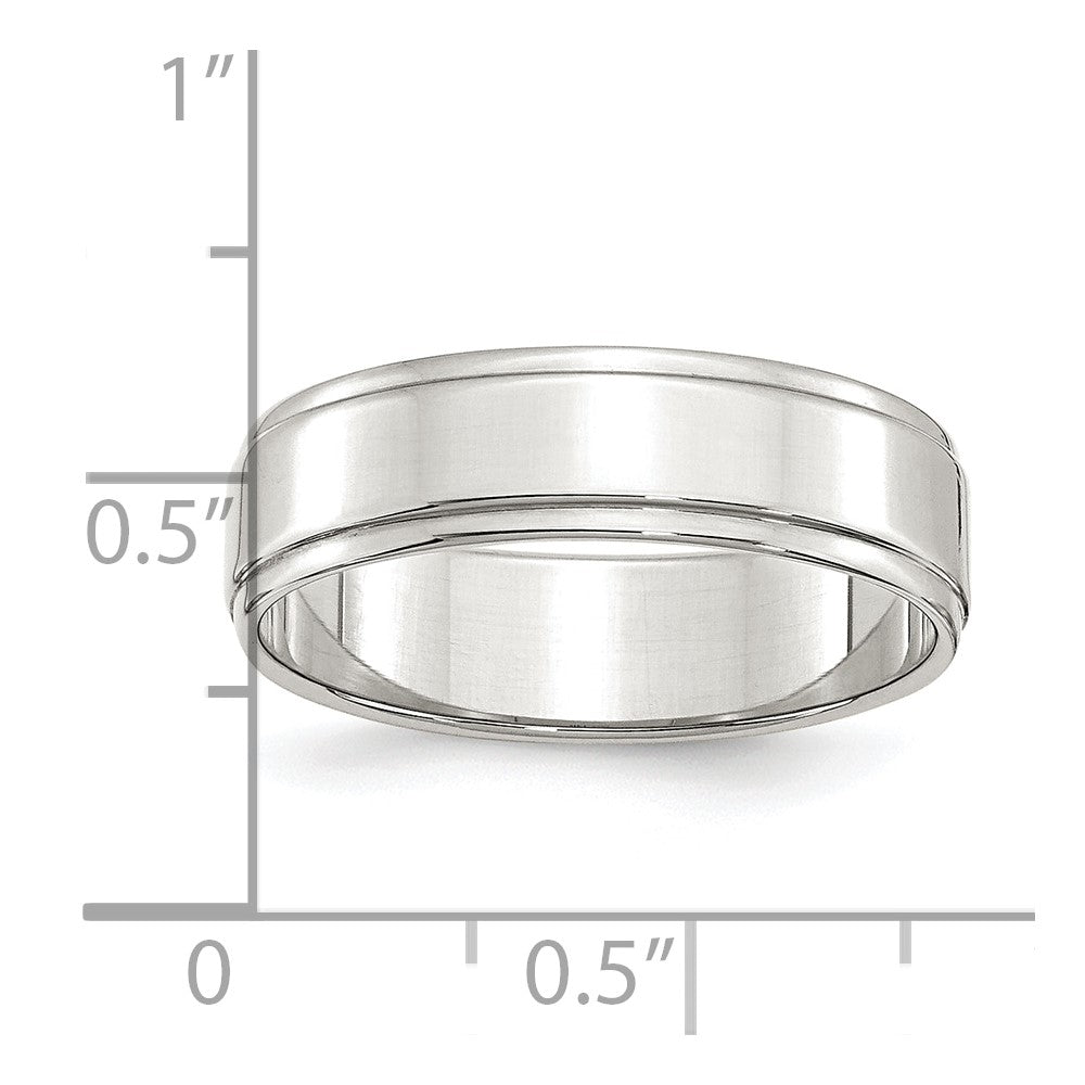 Sterling Silver 6mm Flat with Step Edge Size 12.5 Band
