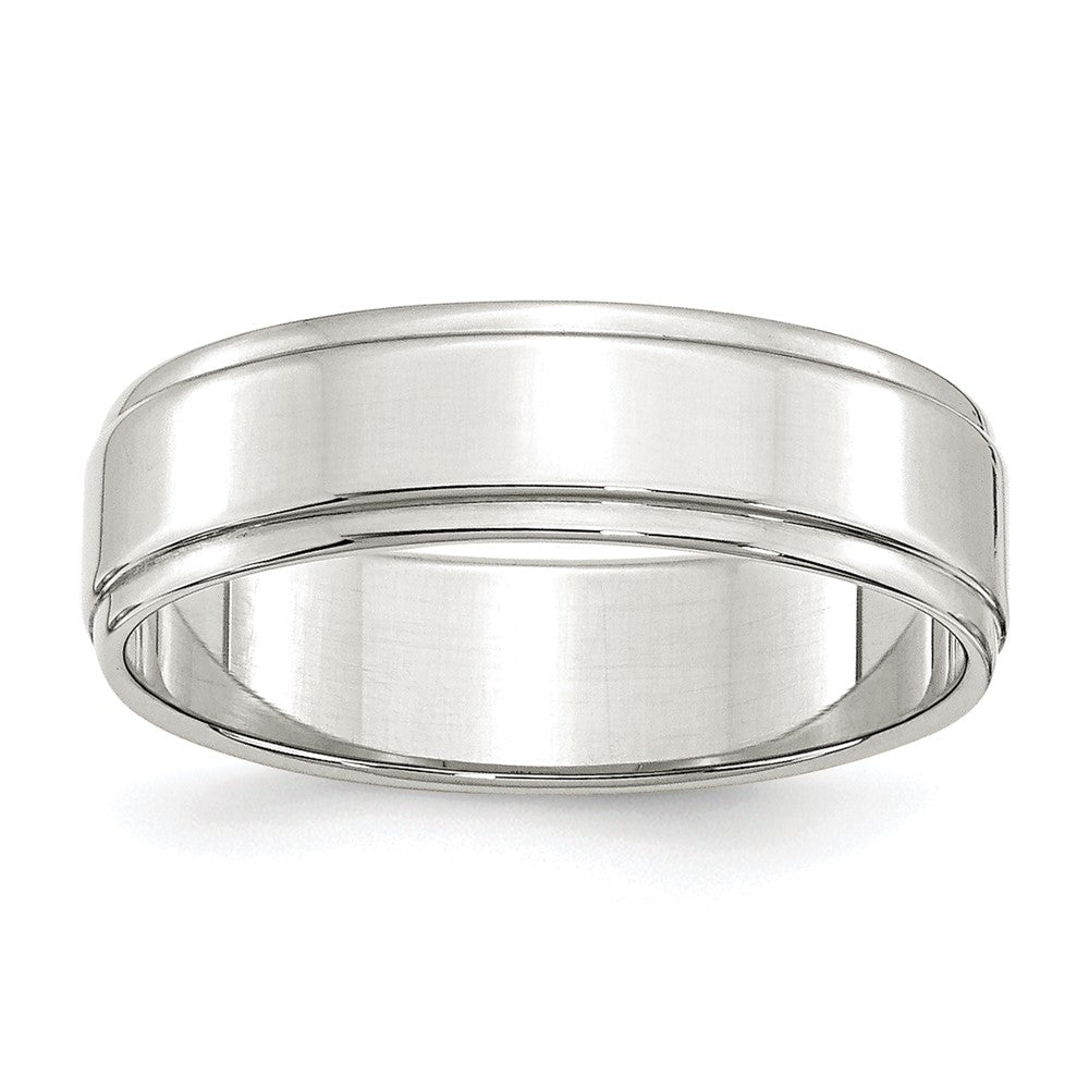 Sterling Silver 6mm Flat with Step Edge Size 8 Band
