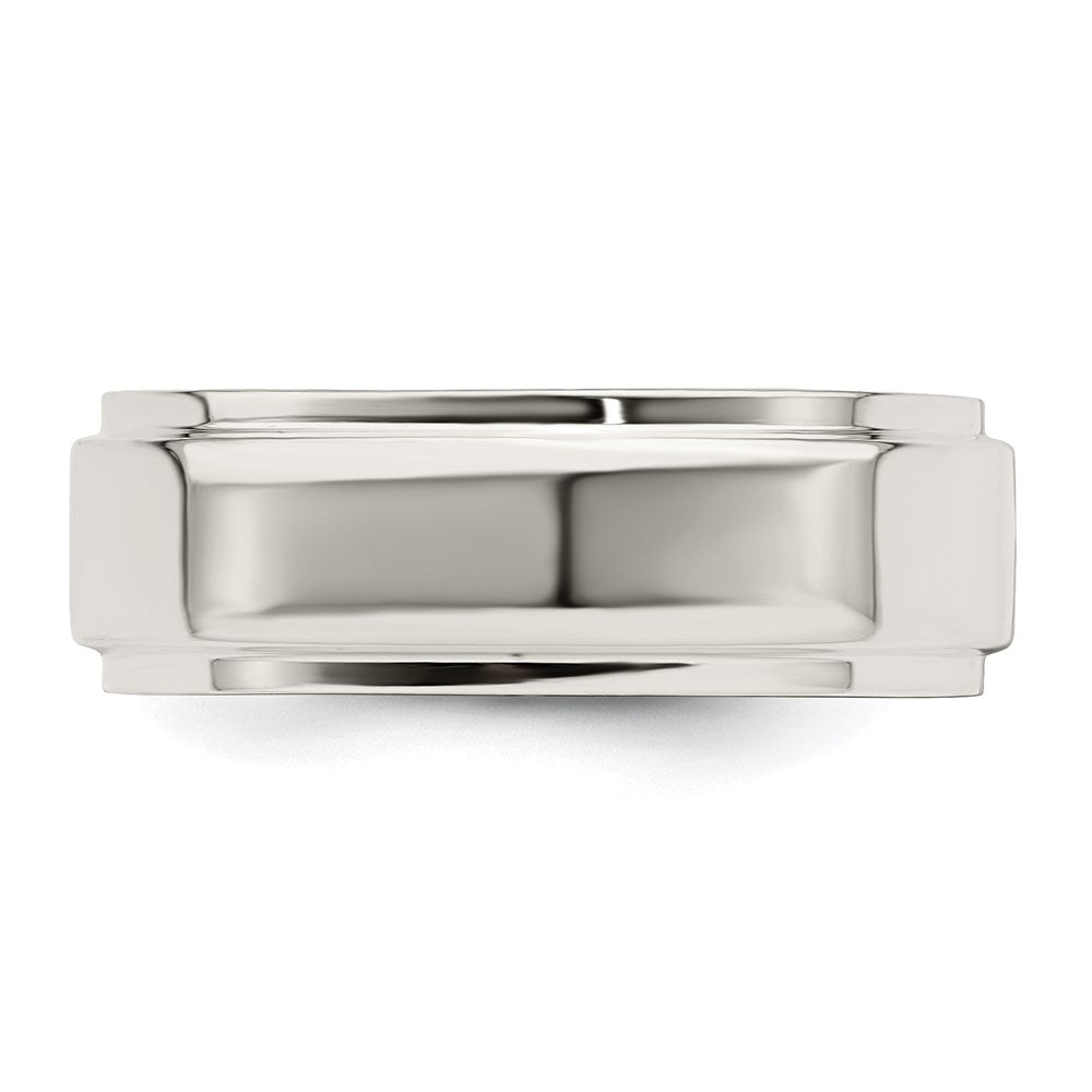 Sterling Silver 7mm Flat with Step Edge Size 6 Band