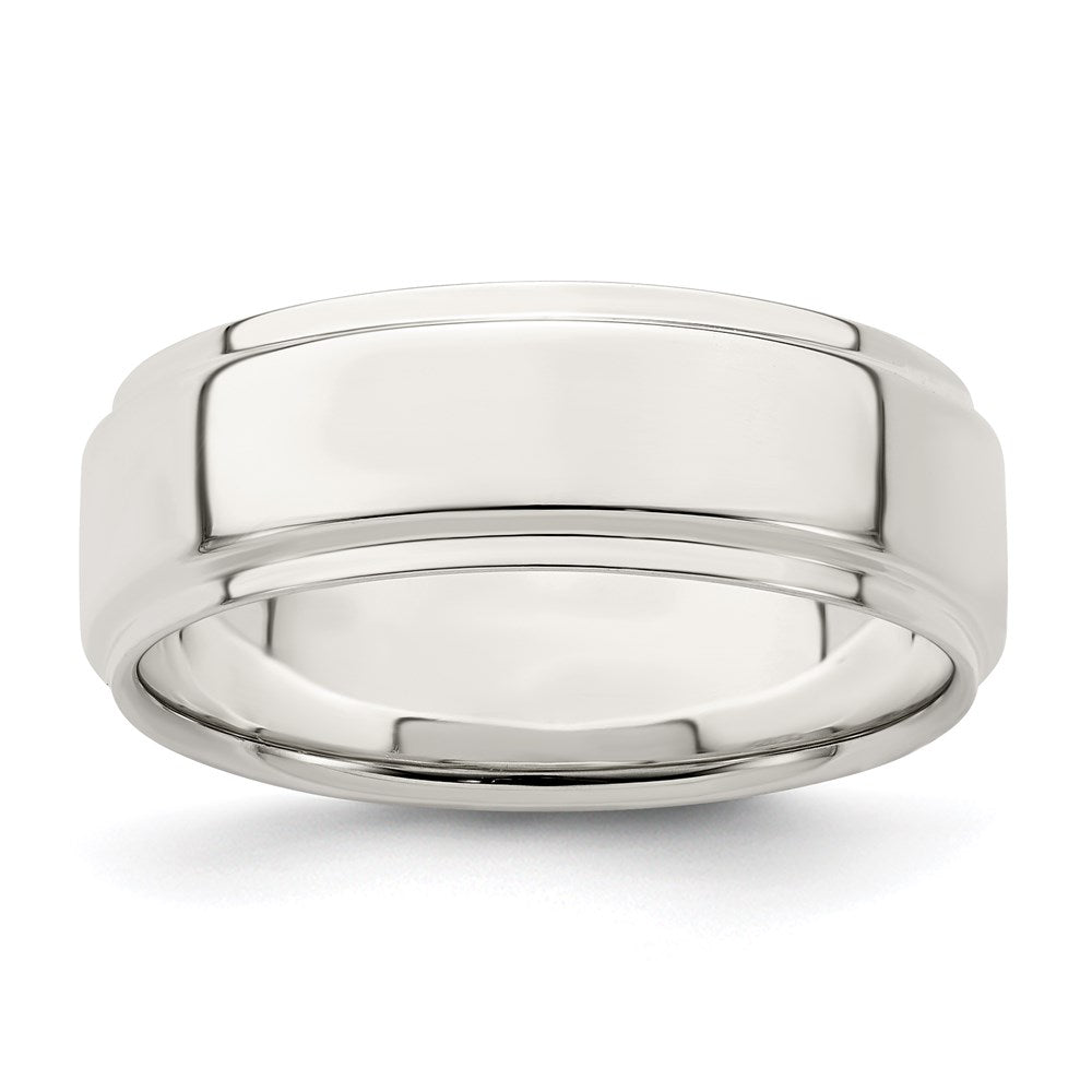 Sterling Silver 7mm Flat with Step Edge Size 9 Band