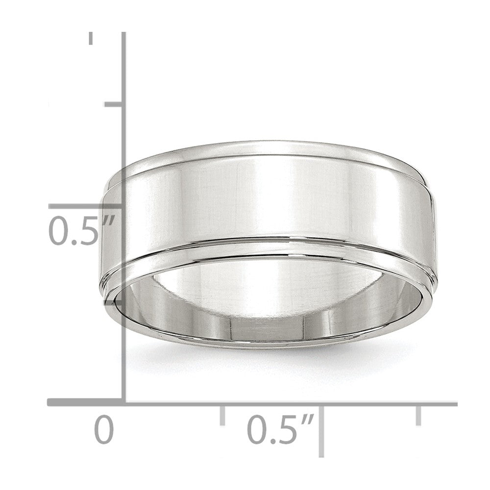 Sterling Silver 8mm Flat with Step Edge Size 4 Band