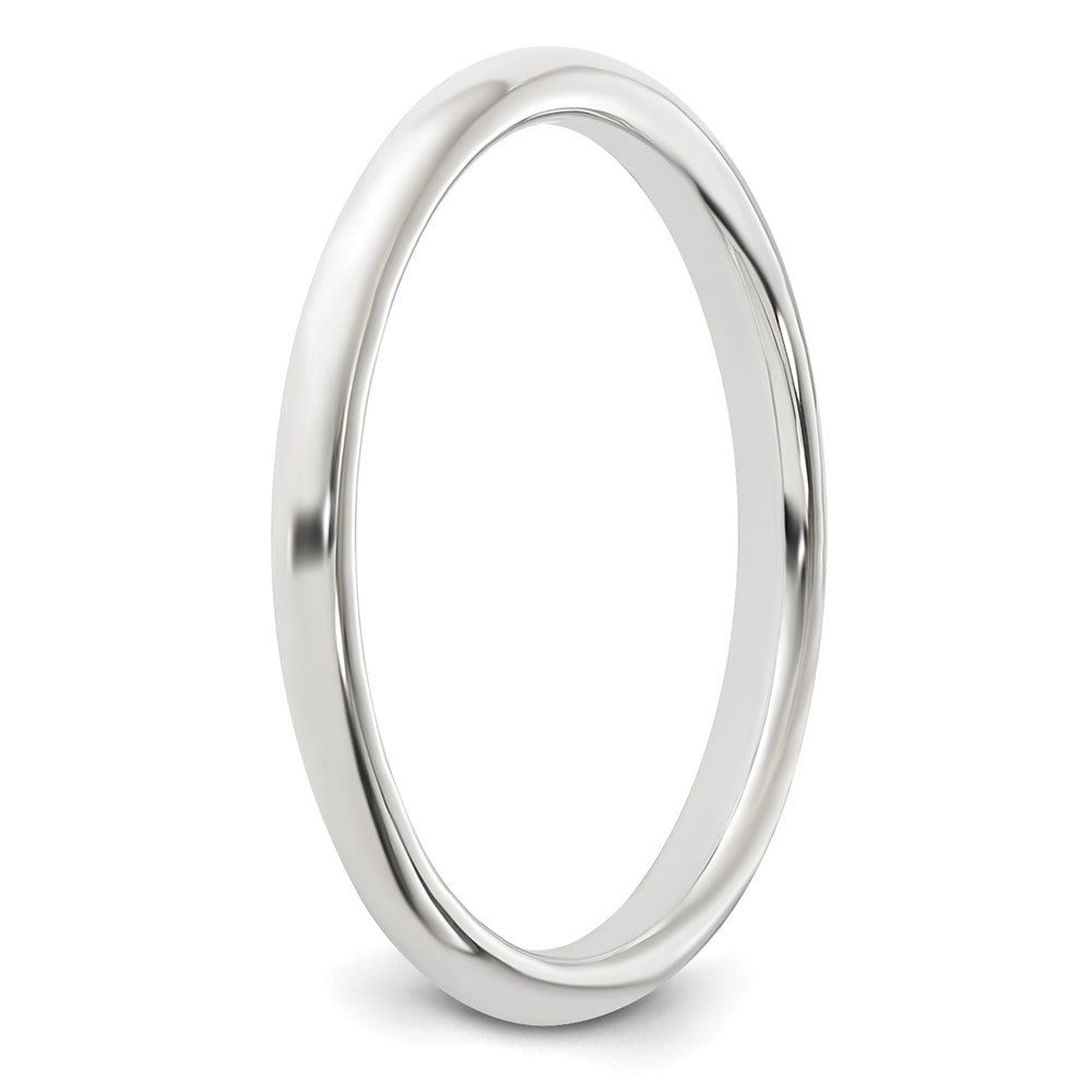 Sterling Silver Rhodium-plated 2mm Half Round Size 13.5 Band