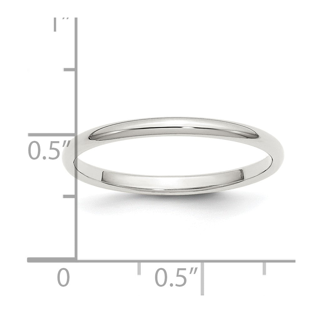 Sterling Silver 2mm Half Round Size 10.5 Band