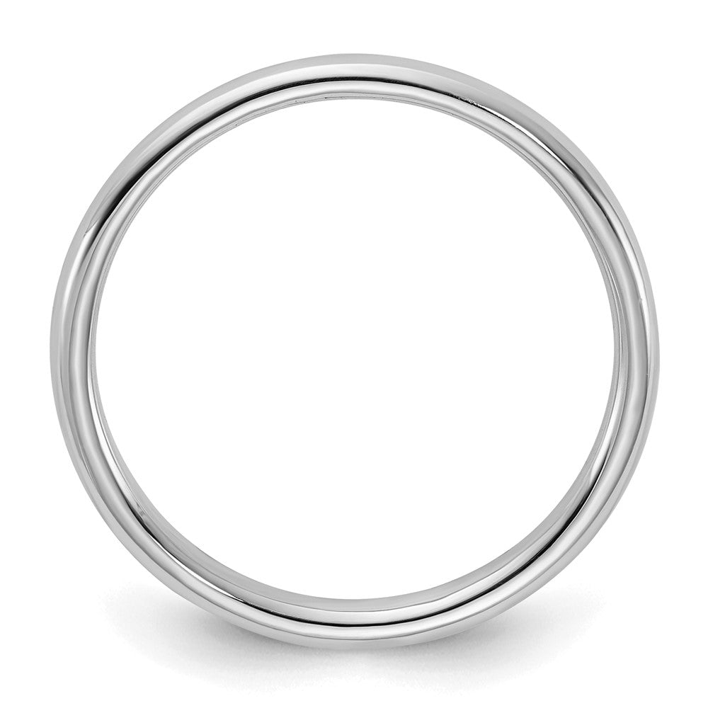 Sterling Silver Rhodium-plated 2mm Half Round Size 13.5 Band