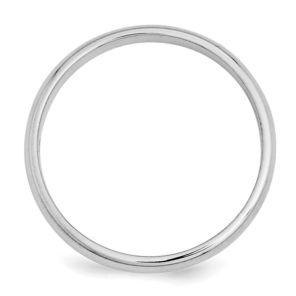 Sterling Silver Rhodium-plated 3mm Half-Round Size 5.5 Band