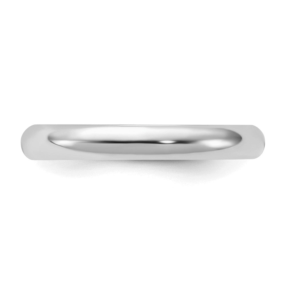 Sterling Silver Rhodium-plated 3mm Half-Round Size 10.5 Band