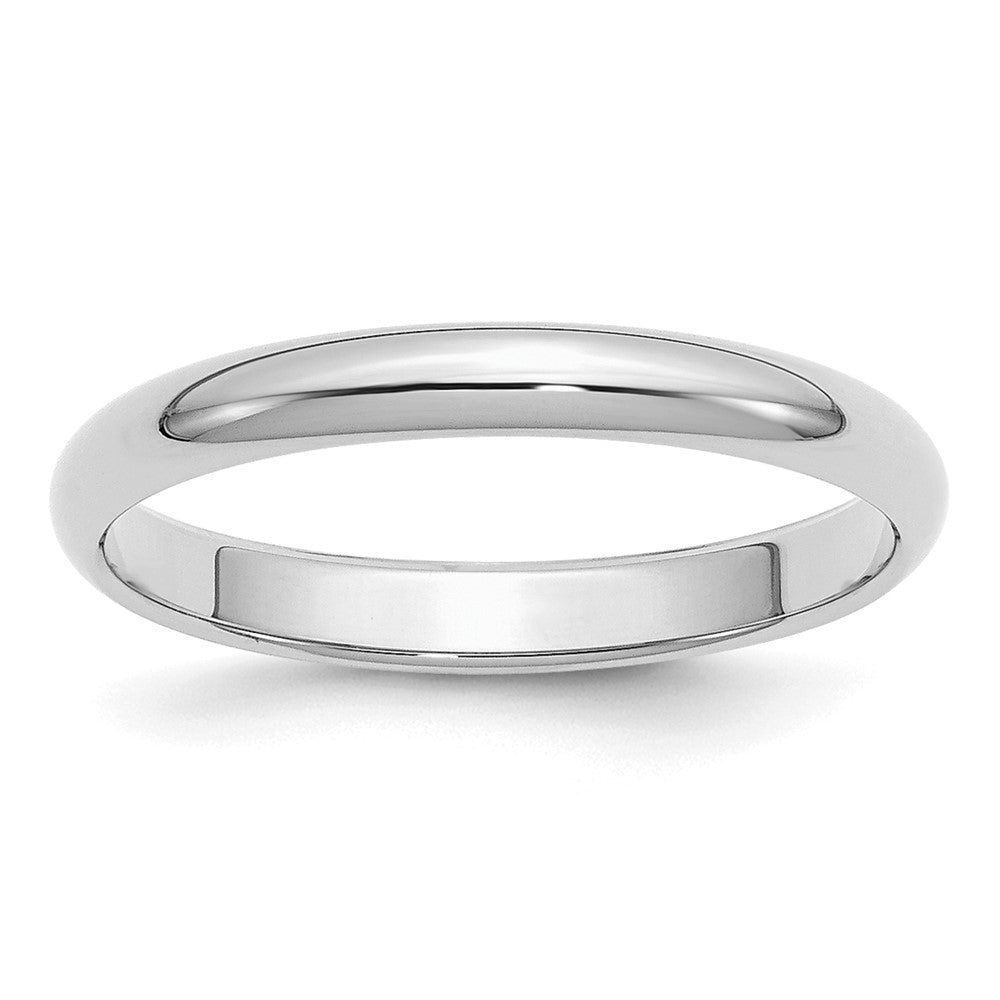 Sterling Silver Rhodium-plated 3mm Half-Round Size 13 Band
