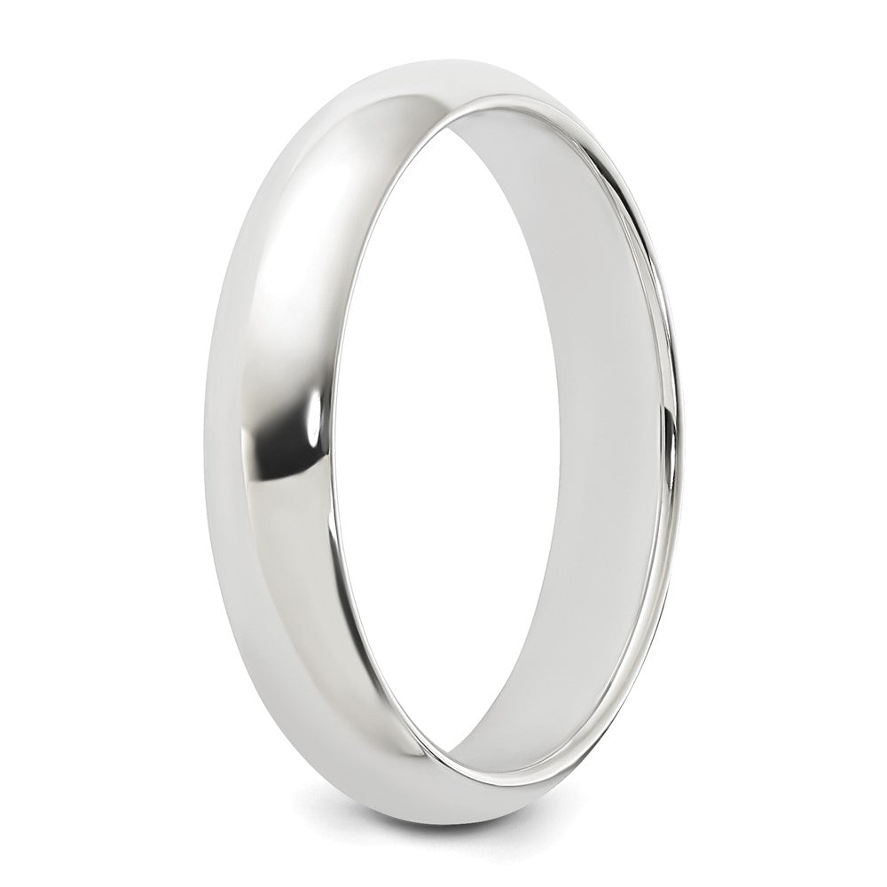 Sterling Silver Rhodium-plated 4mm Half Round Size 13.5 Band