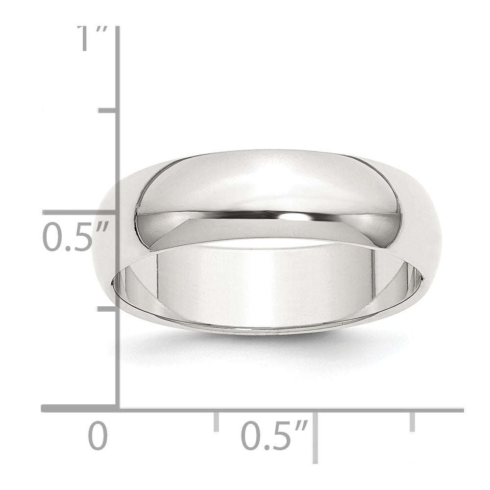 Sterling Silver 6mm Half Round Size 5.5 Band