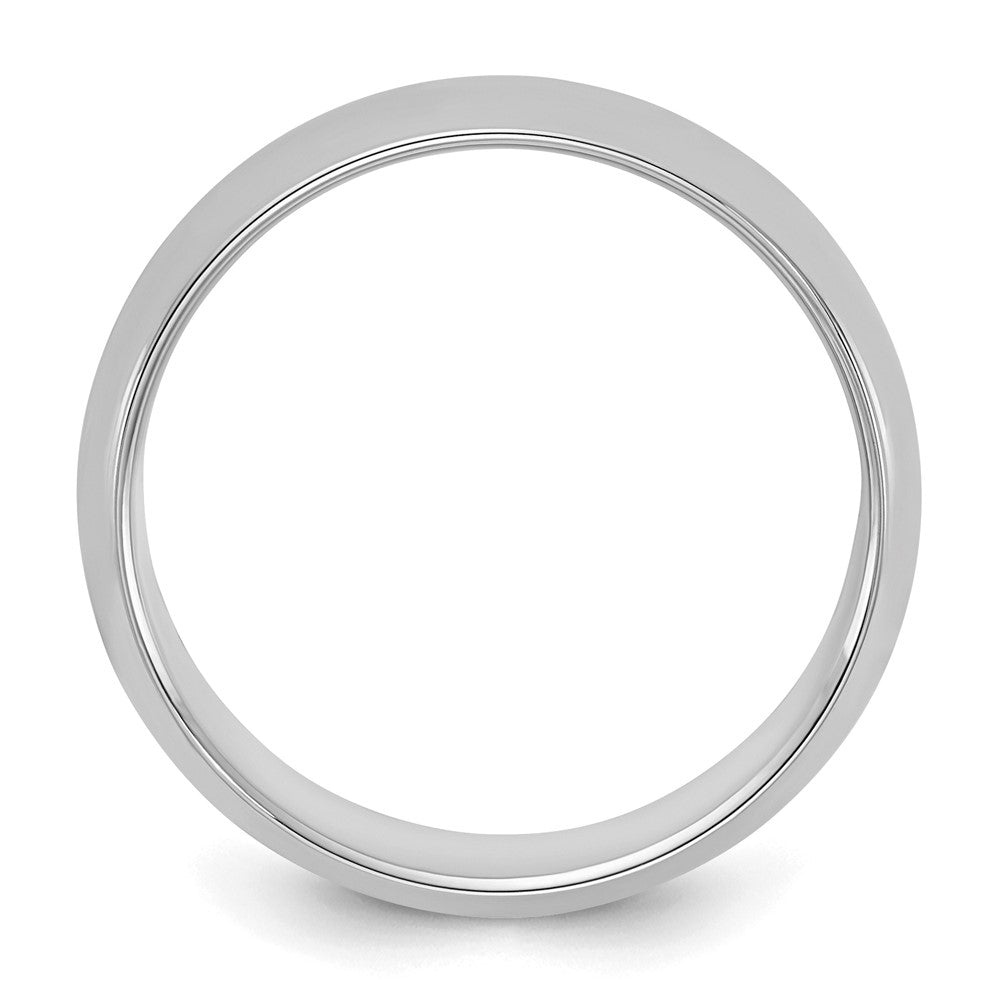 Sterling Silver Rhodium-plated 6mm Half Round Size 12.5 Band