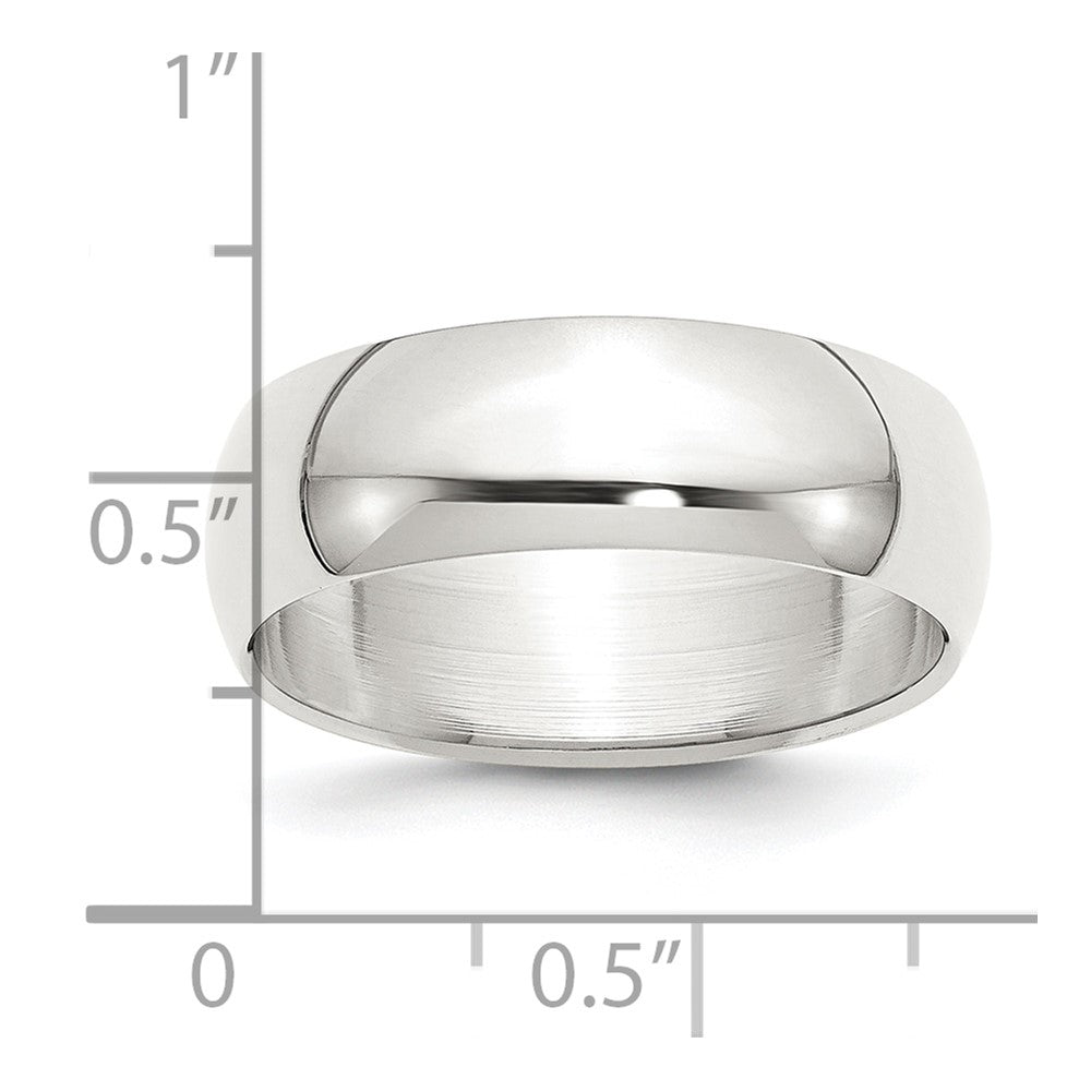 Sterling Silver 7mm Half Round Size 11.5 Band