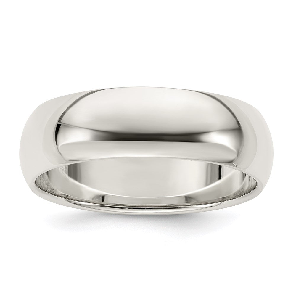 Sterling Silver 7mm Half Round Size 9 Band