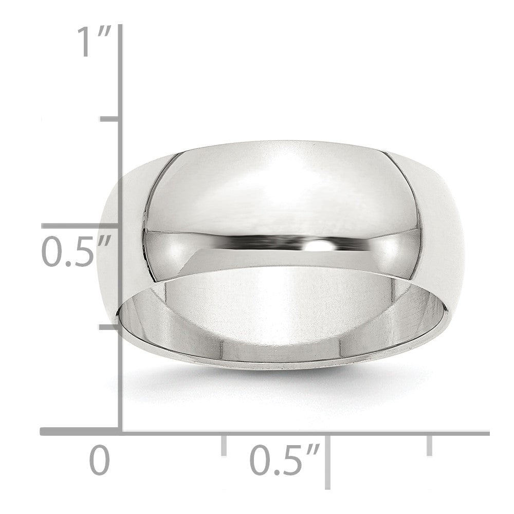 Sterling Silver 8mm Half Round Size 9 Band