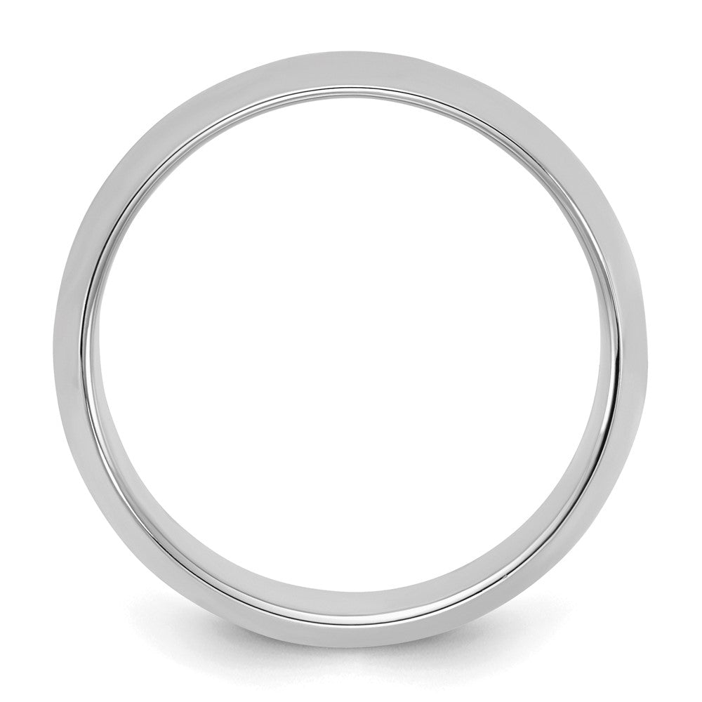 Sterling Silver Rhodium-plated 8mm Half Round Size 13.5 Band