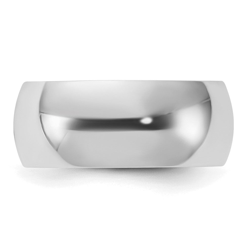 Sterling Silver Rhodium-plated 8mm Half Round Size 13 Band