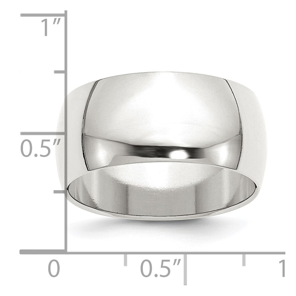 Sterling Silver 10mm Half Round Size 10 Band