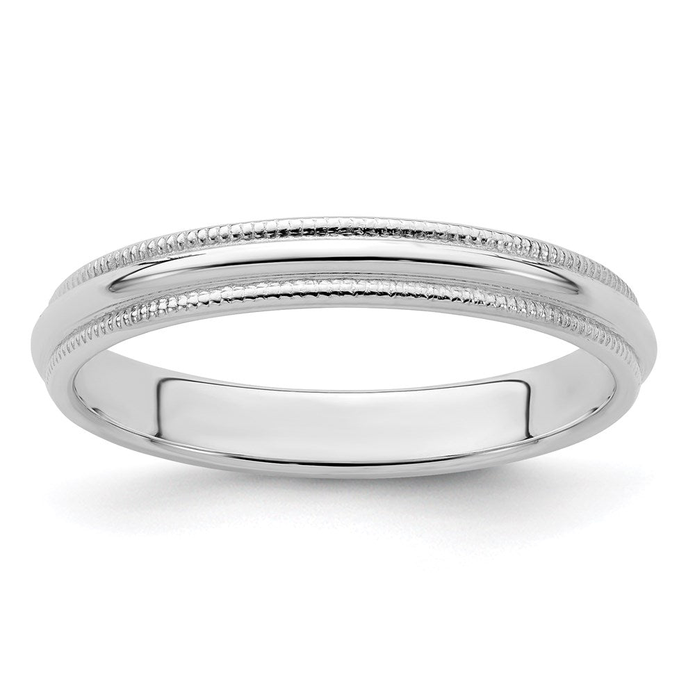 Sterling Silver 3mm Half Round Milgrain Size 5 Band