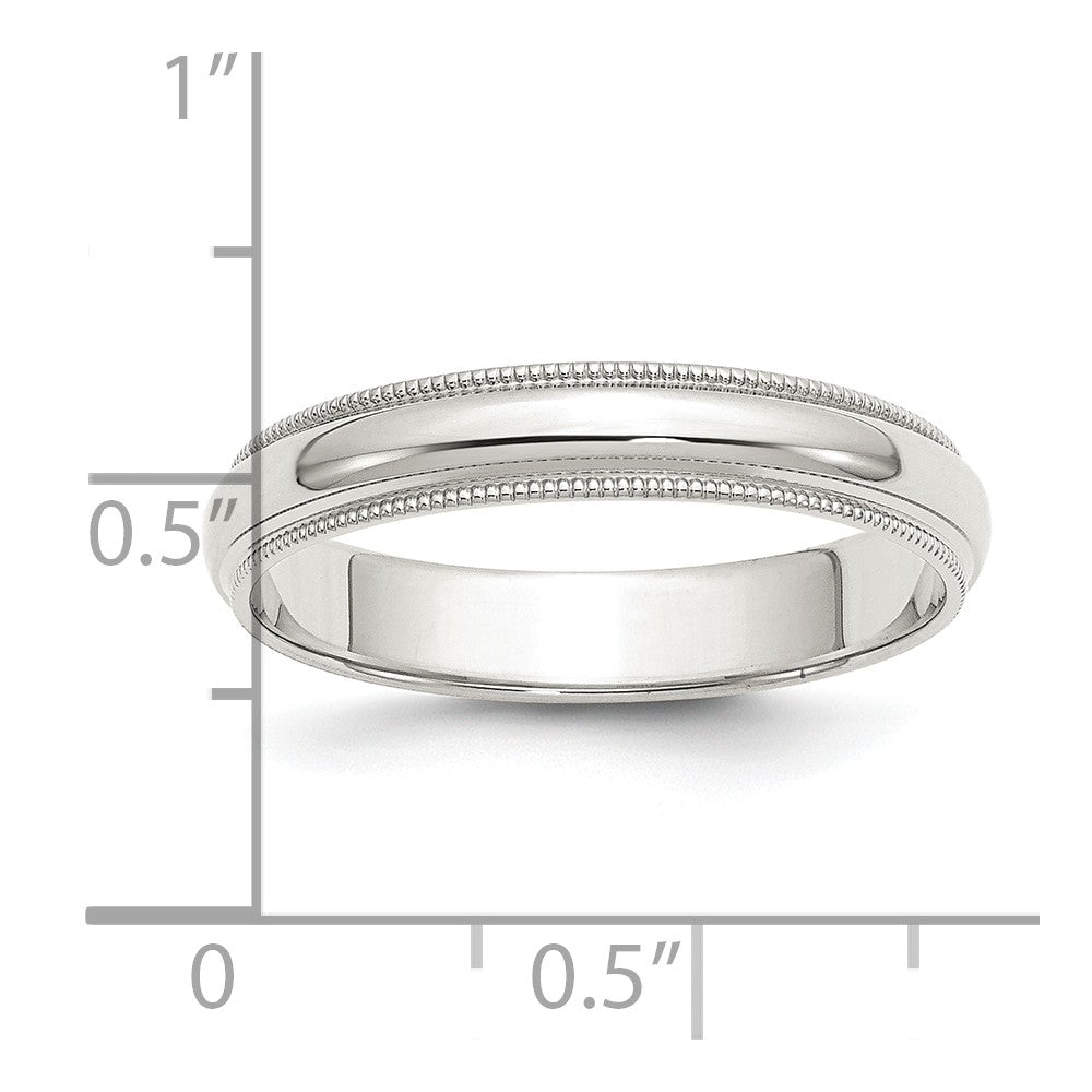 Sterling Silver 4mm Half Round Milgrain Size 13 Band
