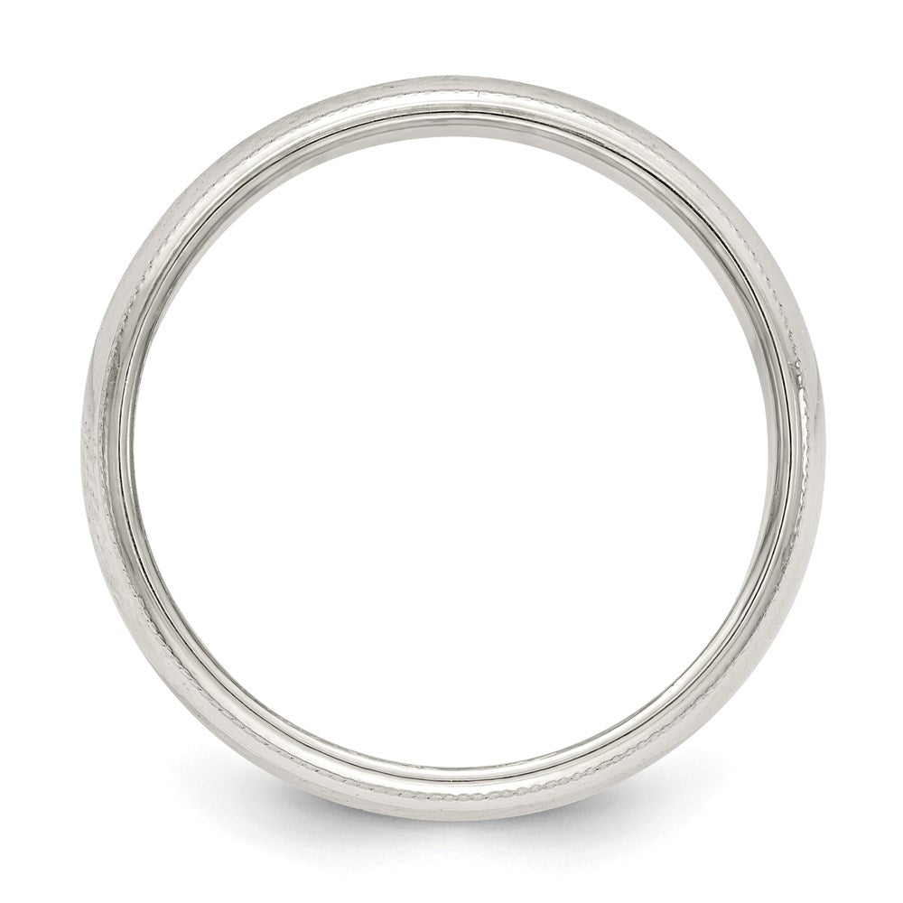 Sterling Silver 5mm Half Round Milgrain Size 12 Band