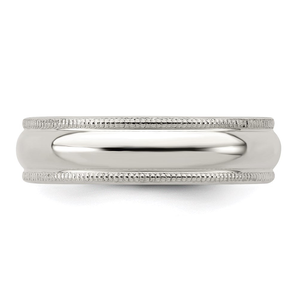 Sterling Silver 5mm Half Round Milgrain Size 12 Band