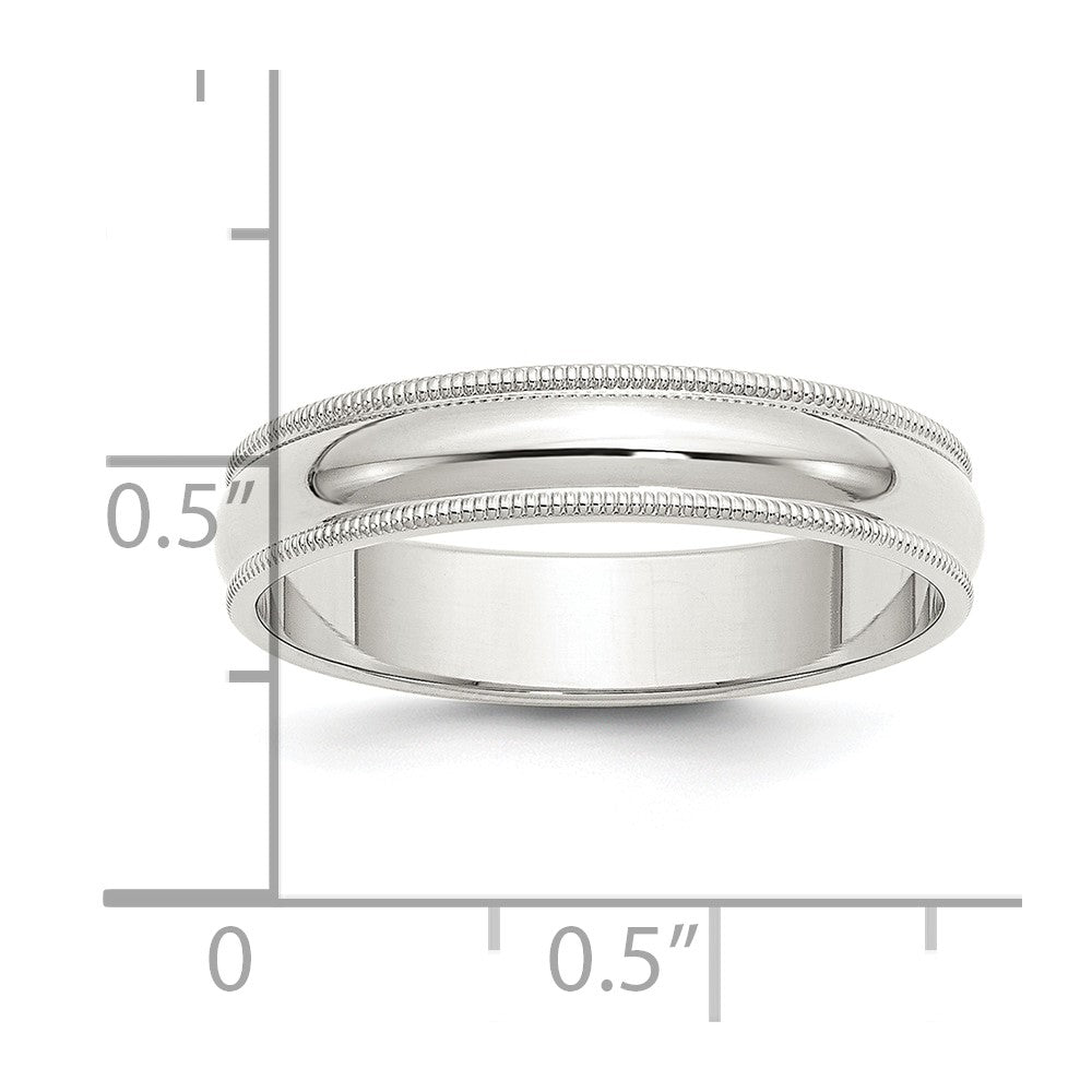 Sterling Silver 5mm Half Round Milgrain Size 6 Band