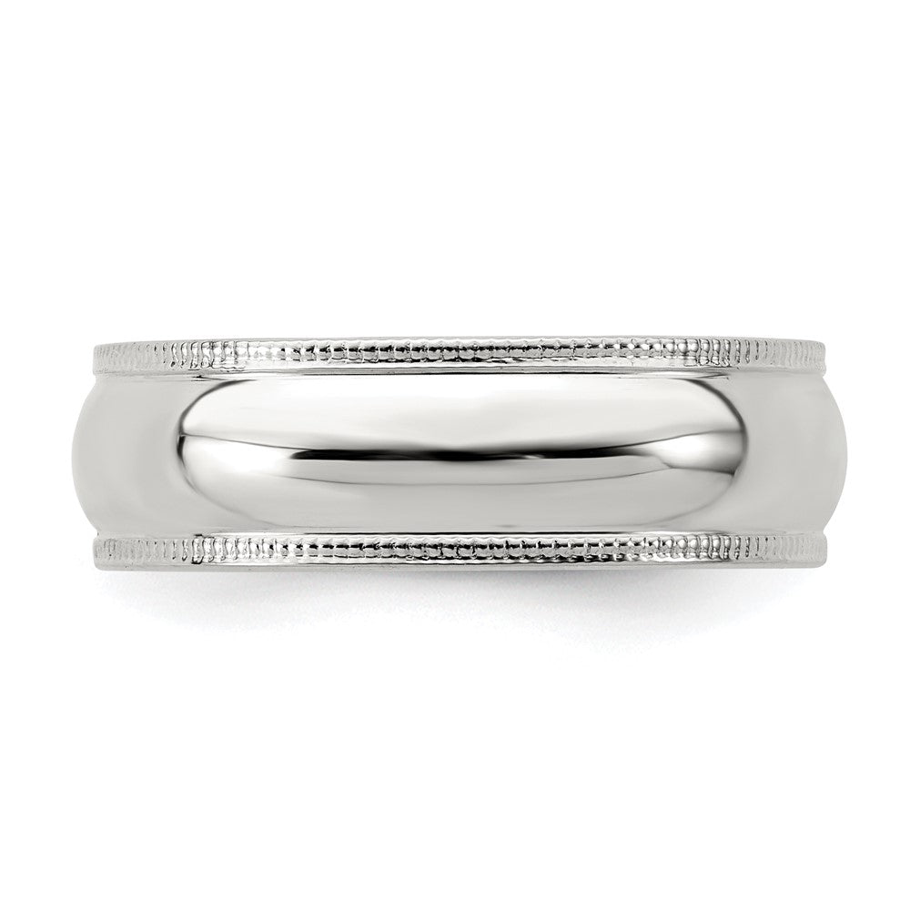 Sterling Silver 6mm Half Round Milgrain Size 5 Band