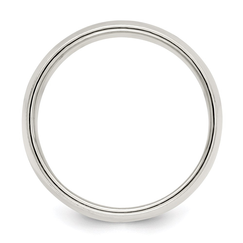 Sterling Silver 8mm Half Round Milgrain Size 6.5 Band