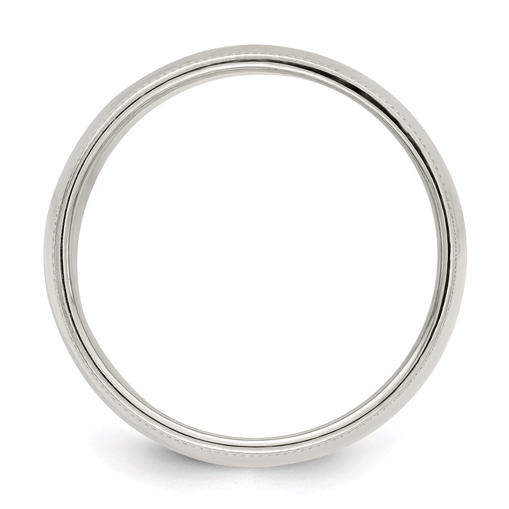 Sterling Silver 9mm Half Round Milgrain Size 8.5 Band
